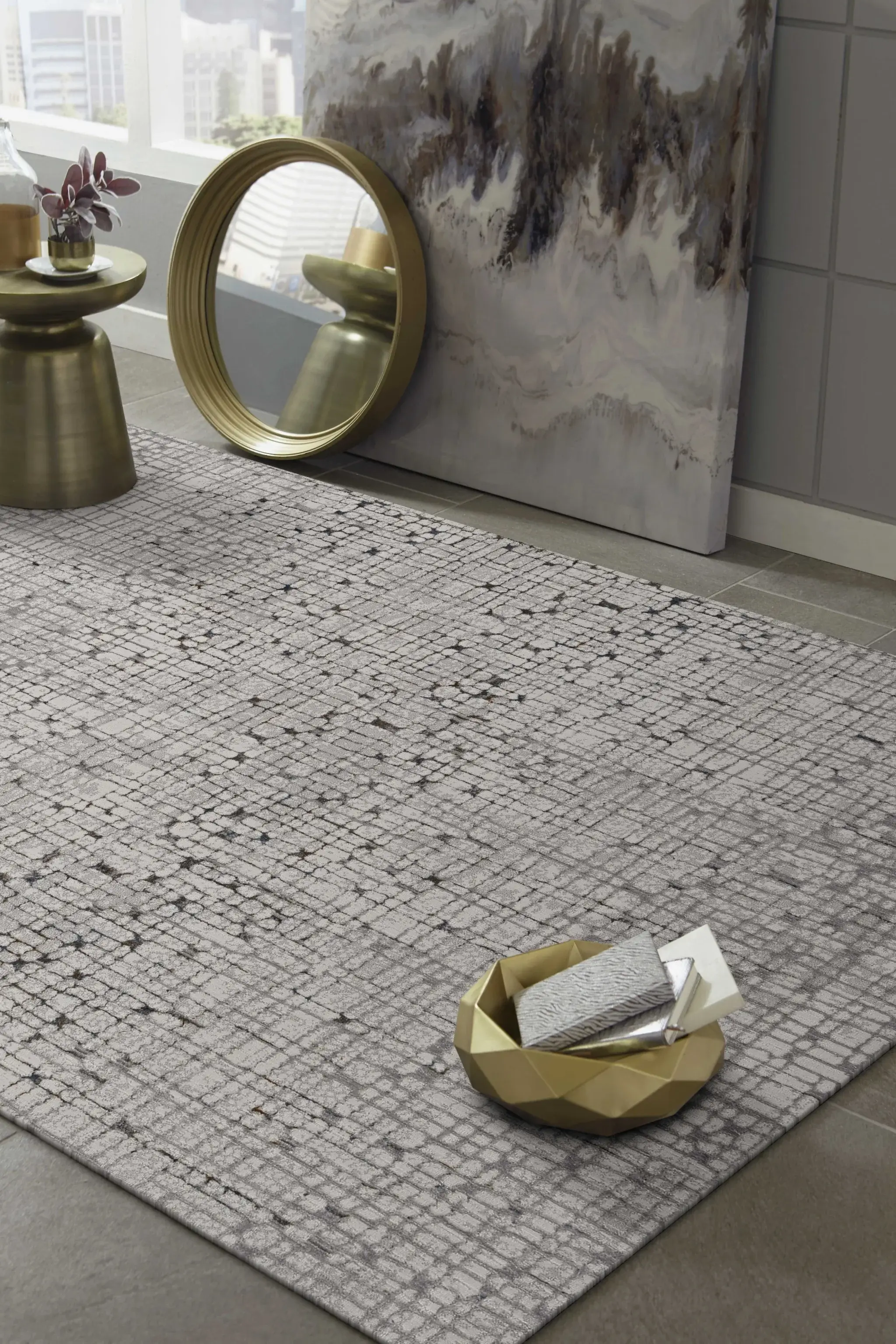 3' X 5' Grey Mosaic Area Rug - Image 8