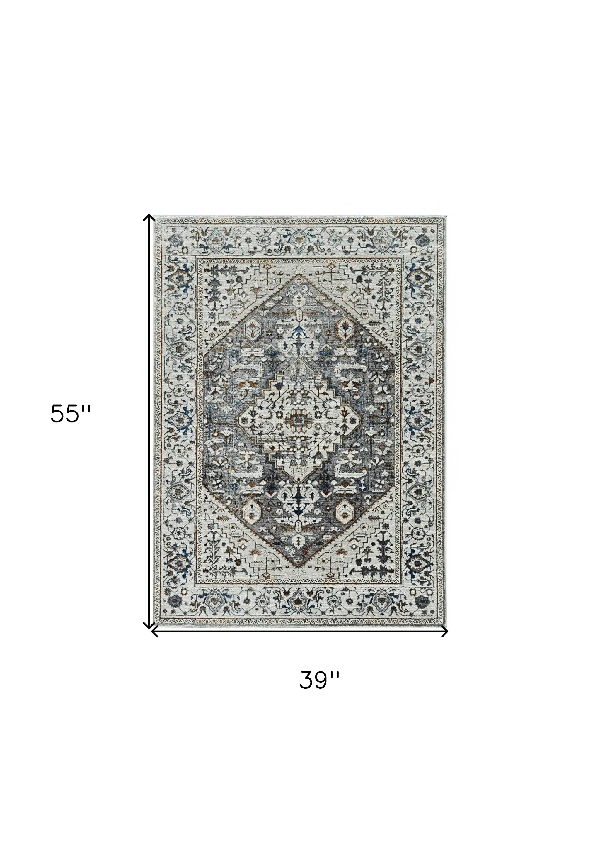 3' X 5' Grey Parisian Area Rug - Image 3