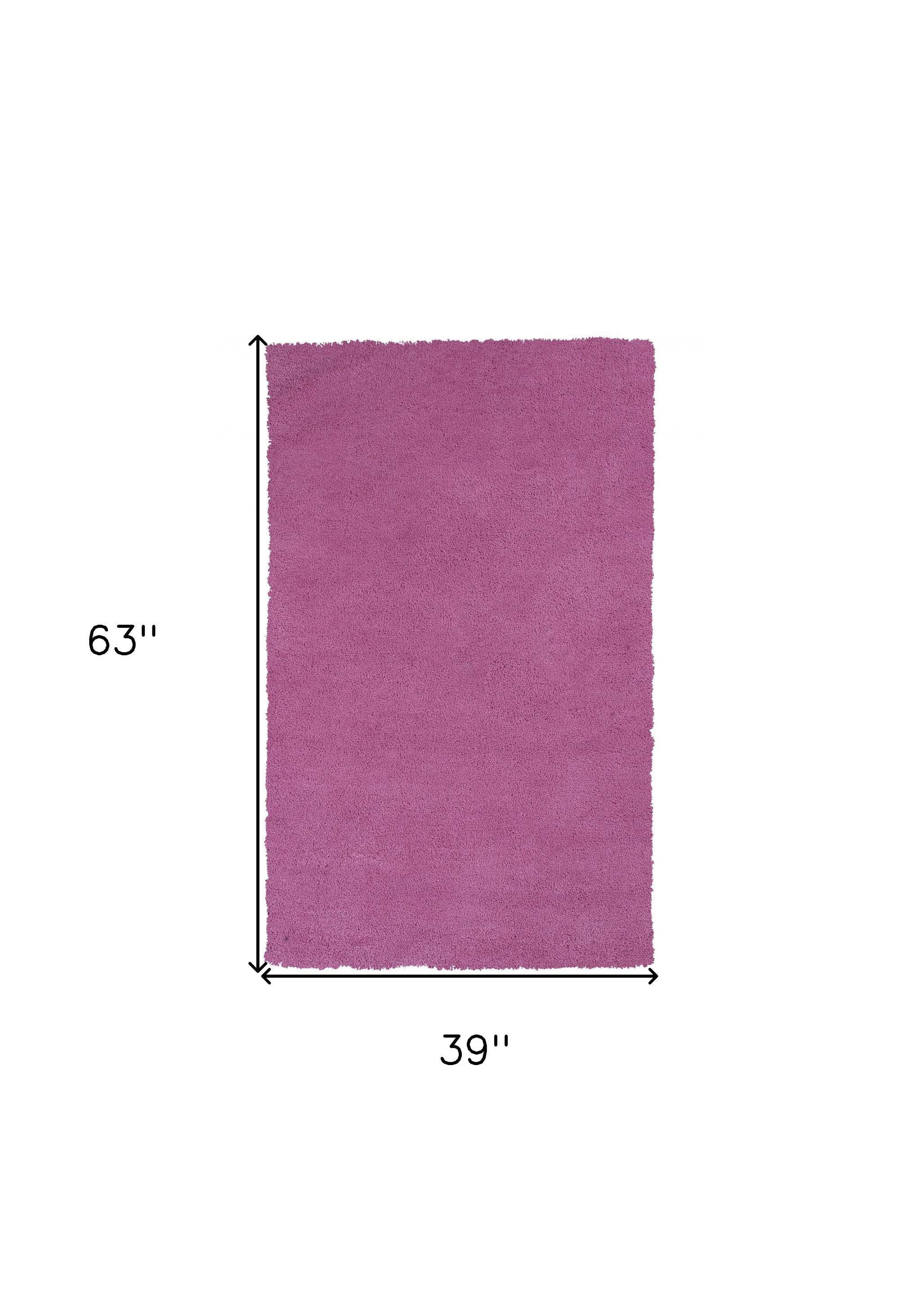 3' X 5' Hot Pink Indoor Shag Rug - Image 5