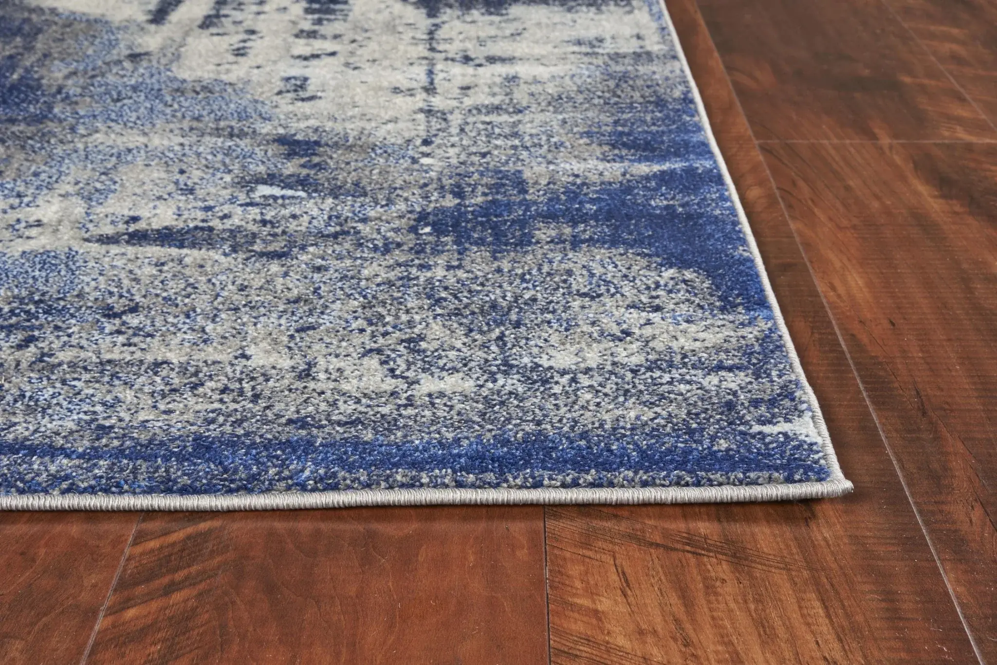 3' X 5' Ice Blue Abstract Brushstrokes Area Rug - Image 3