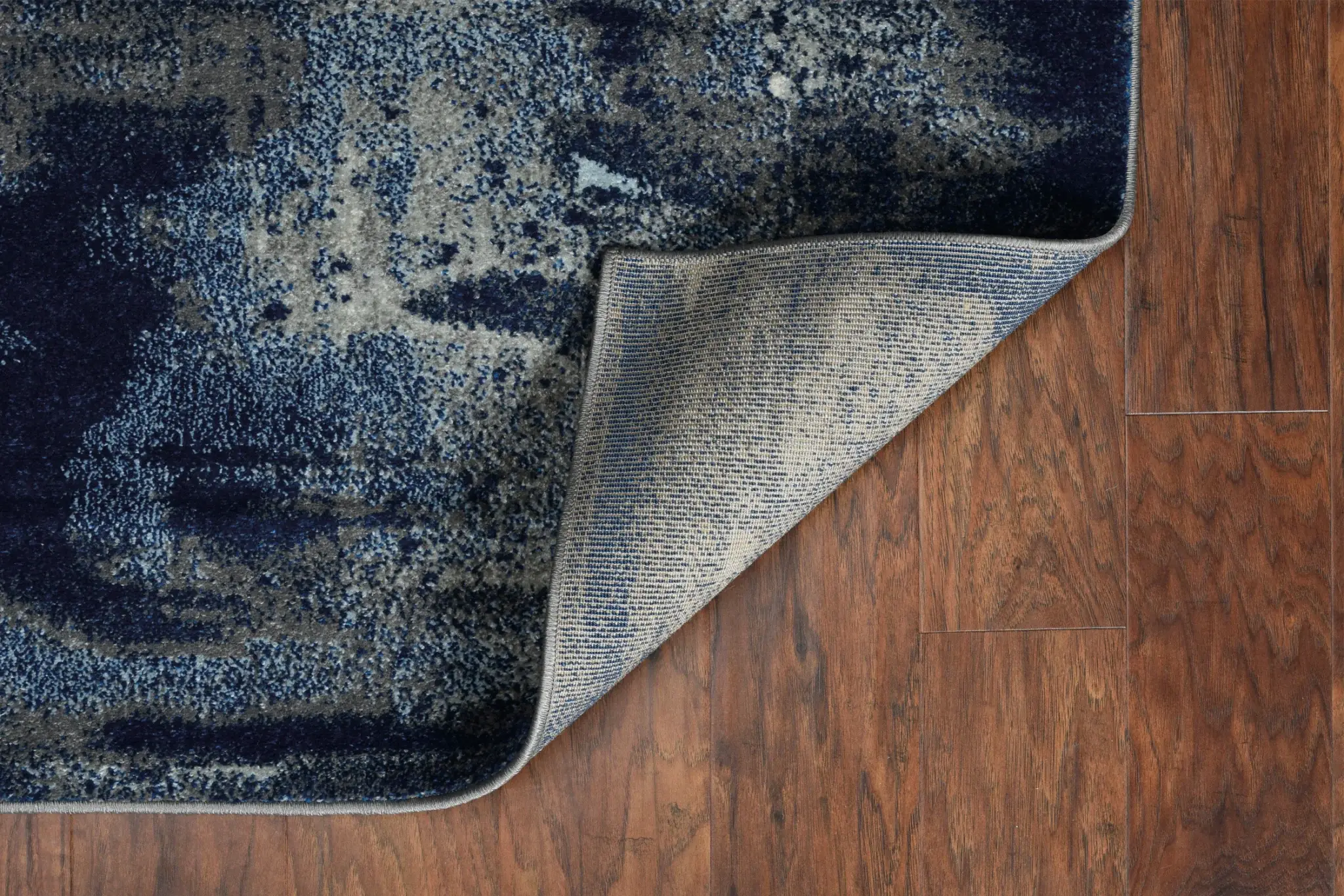 3' X 5' Ice Blue Abstract Brushstrokes Area Rug - Image 4