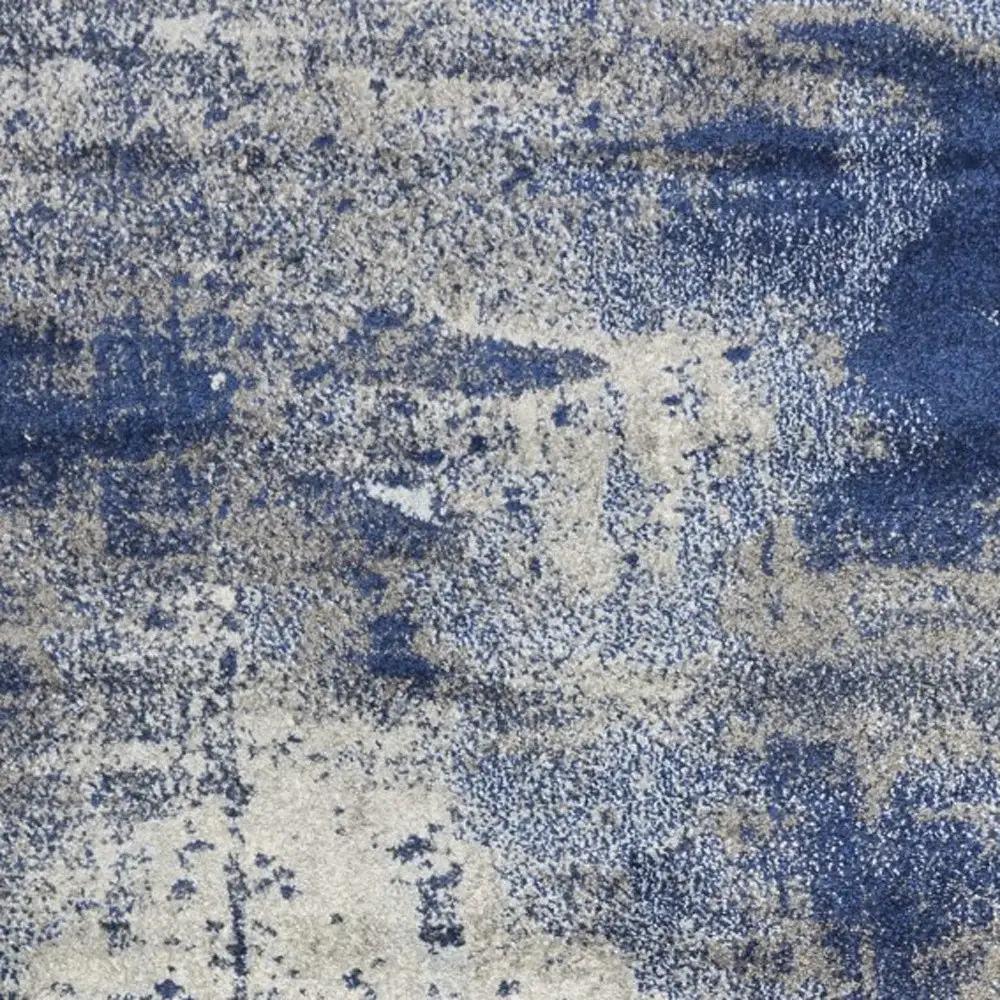 3' X 5' Ice Blue Abstract Brushstrokes Area Rug - Image 5