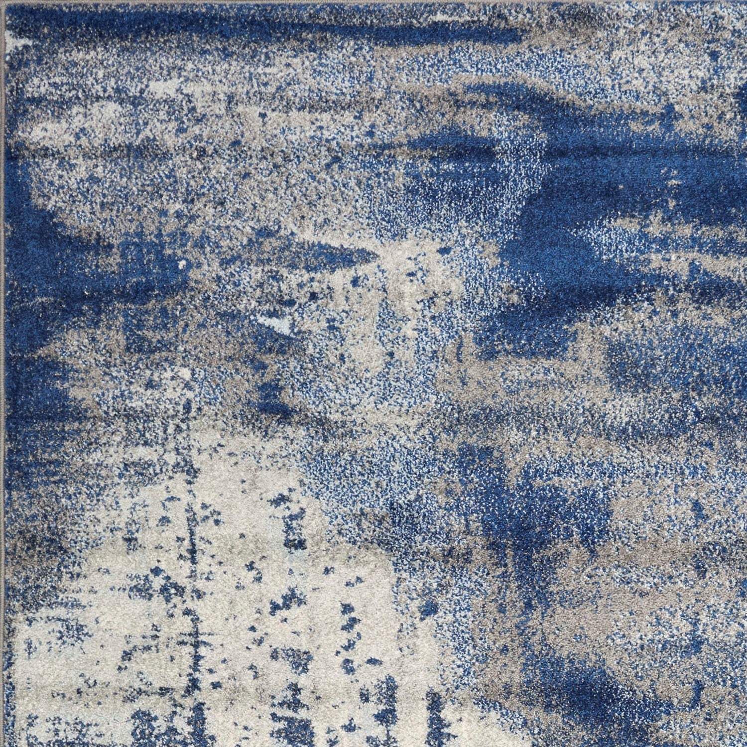 3' X 5' Ice Blue Abstract Brushstrokes Area Rug - Image 9