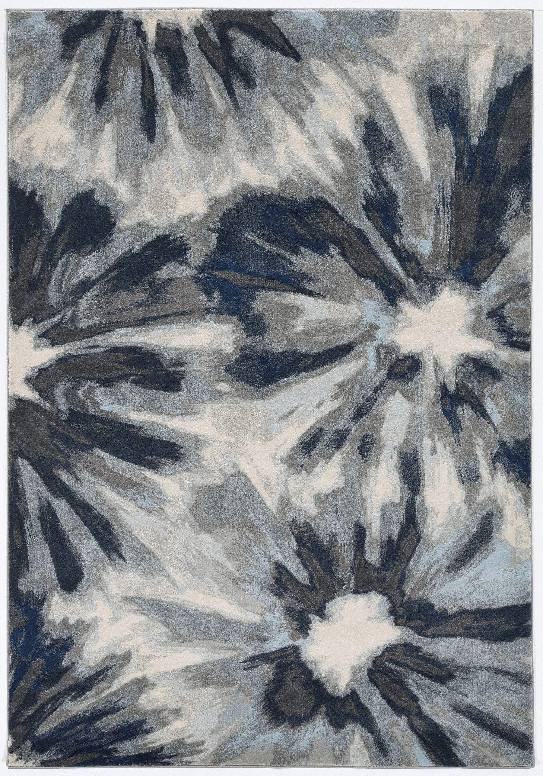 3' X 5' Ivory and Blue Floral Area Rug - Image 4