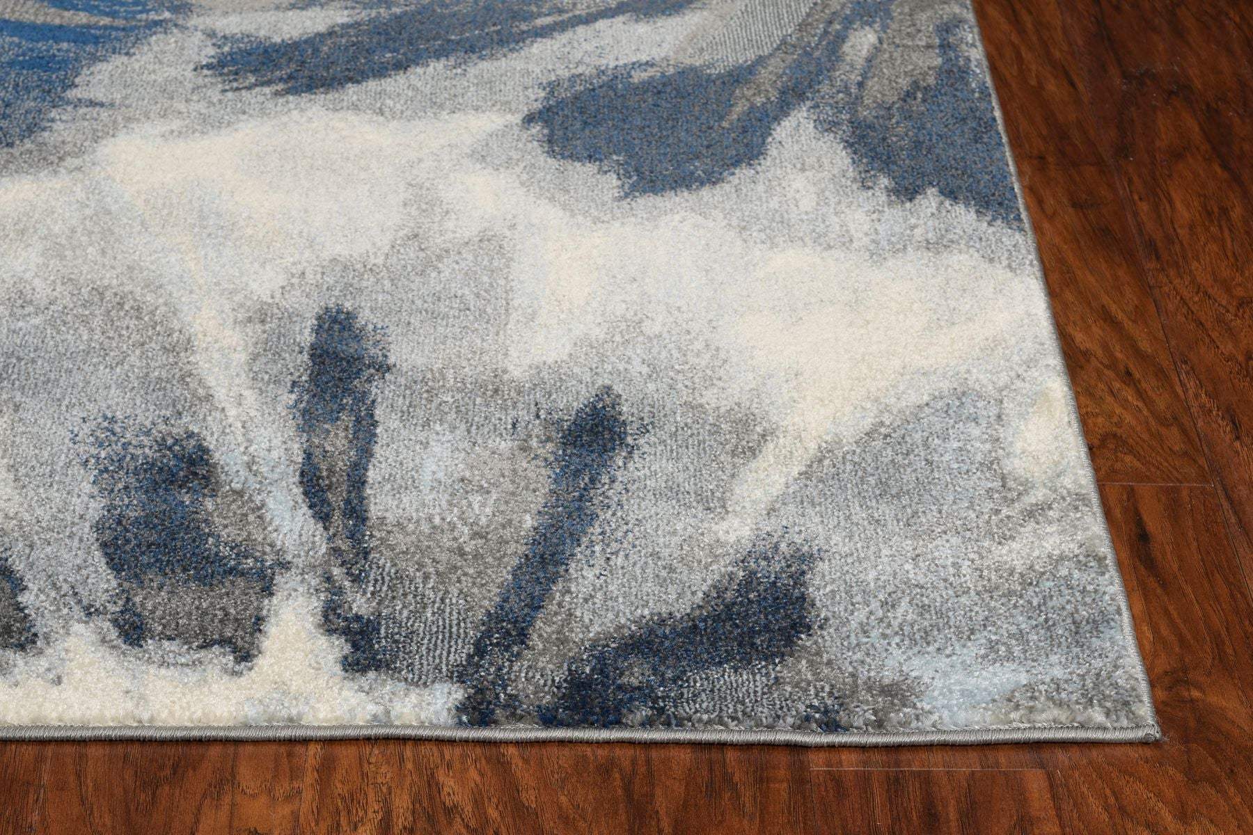 3' X 5' Ivory and Blue Floral Area Rug - Image 5
