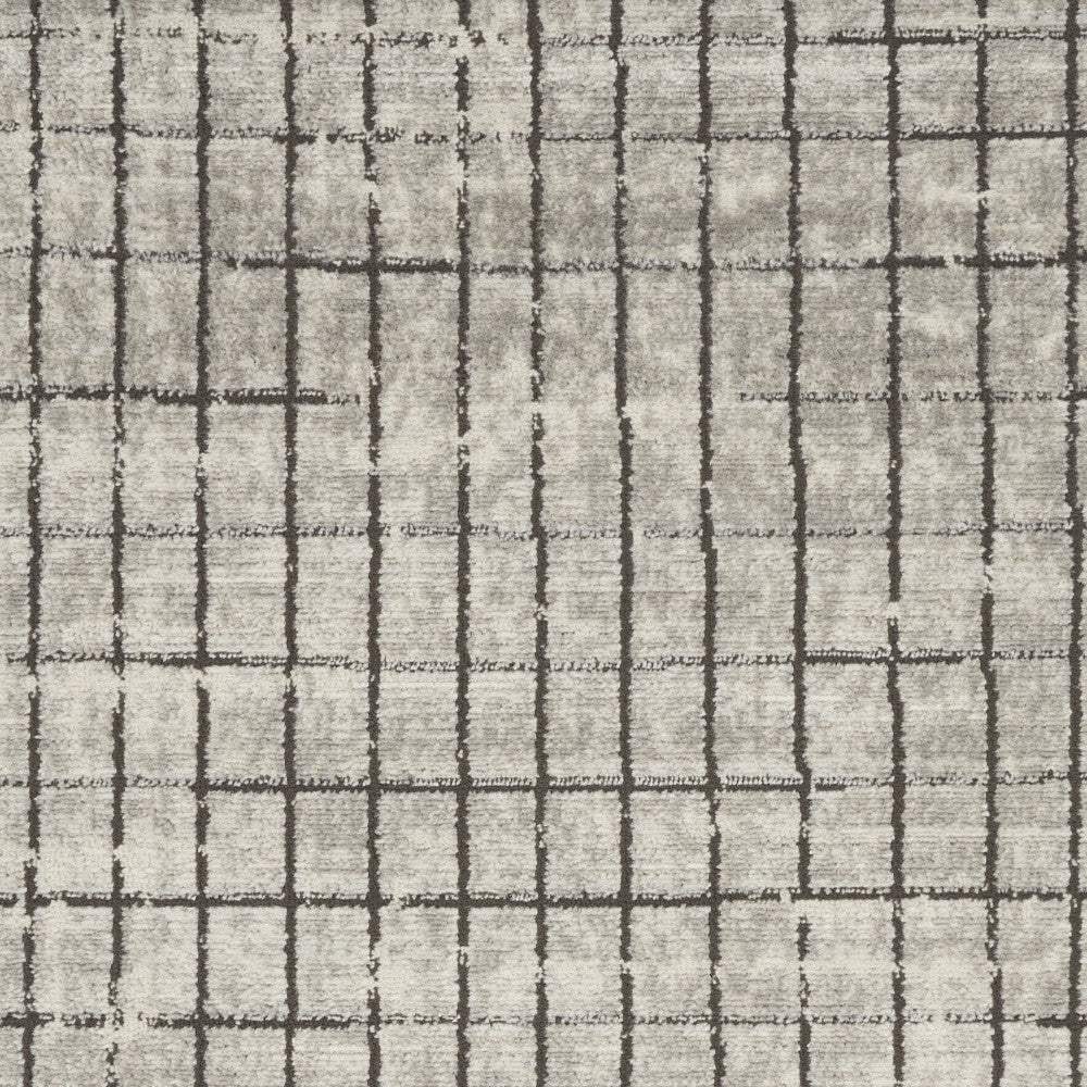 3' X 5' Ivory And Grey Abstract Power Loom Distressed Non Skid Area Rug - Image 6