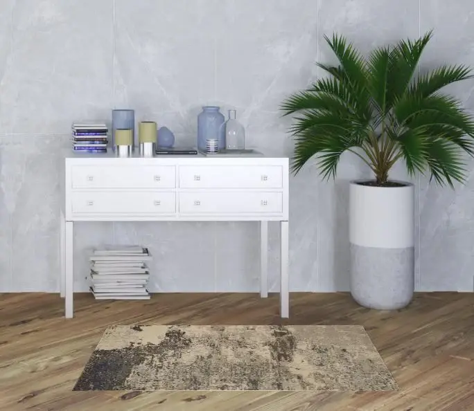 3' X 5' Ivory And Grey Abstract Power Loom Non Skid Area Rug - Image 2