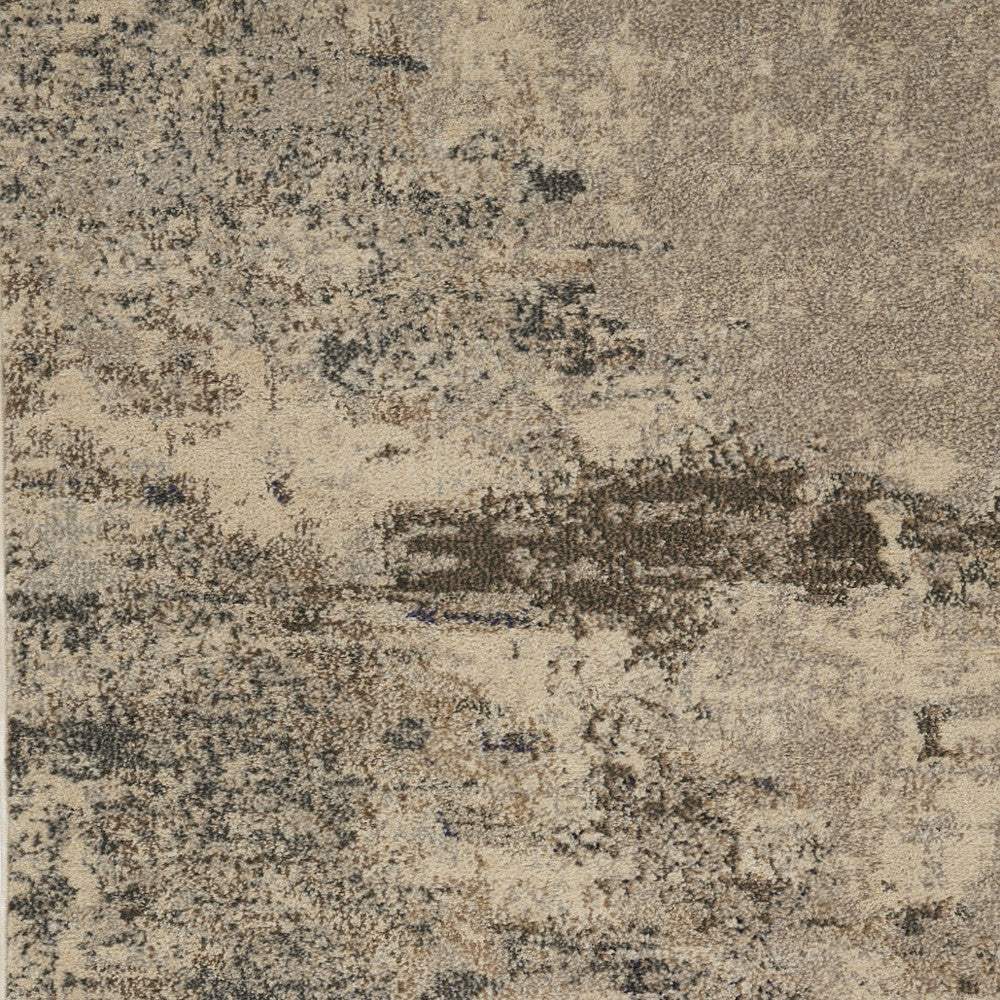 3' X 5' Ivory And Grey Abstract Power Loom Non Skid Area Rug - Image 4