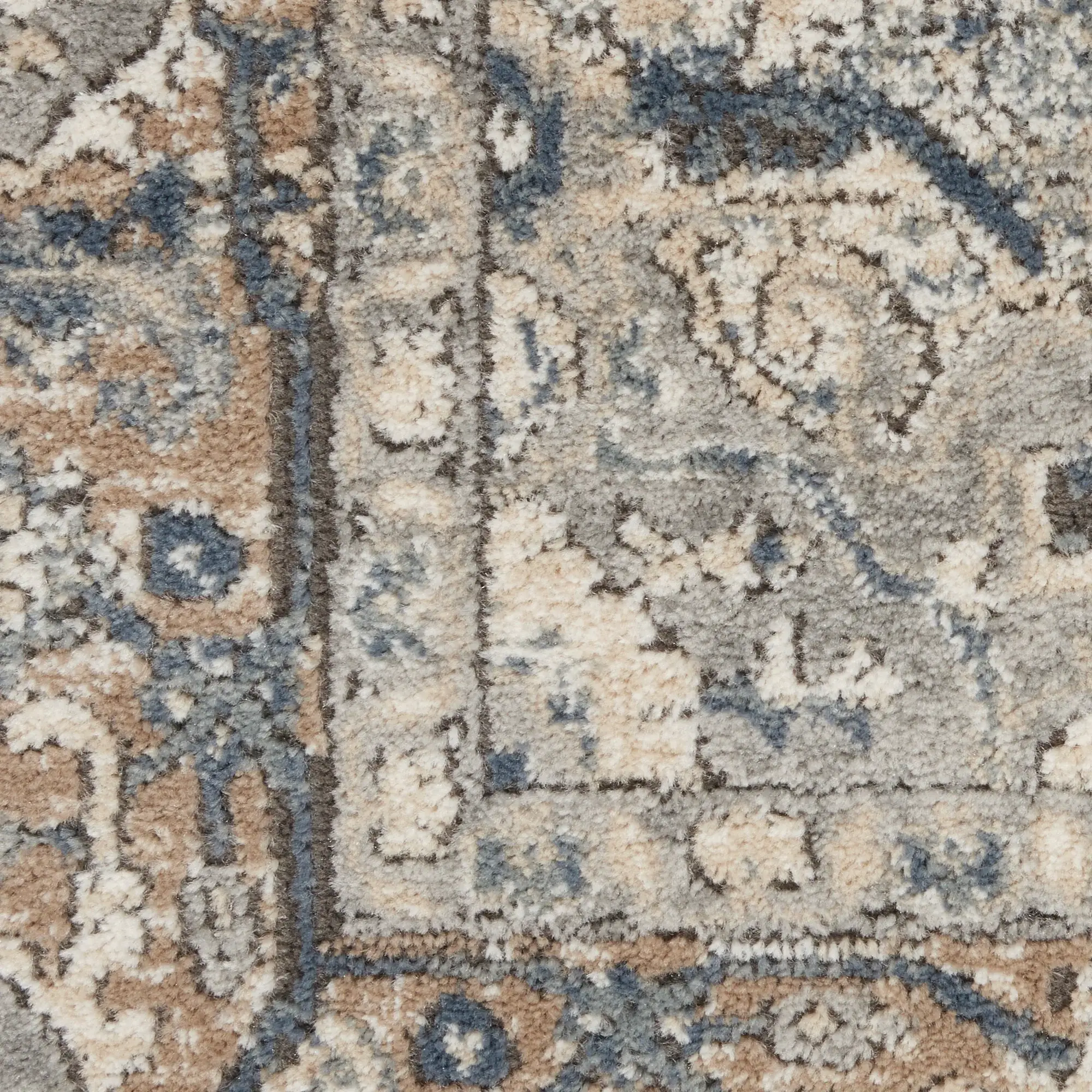 3' X 5' Ivory And Grey Oriental Power Loom Non Skid Area Rug - Image 3
