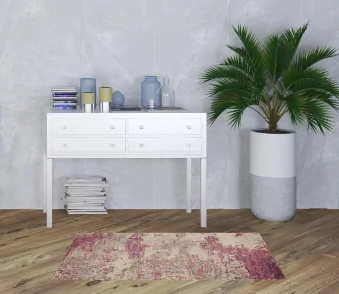 3' X 5' Ivory And Pink Abstract Power Loom Non Skid Area Rug - Image 2
