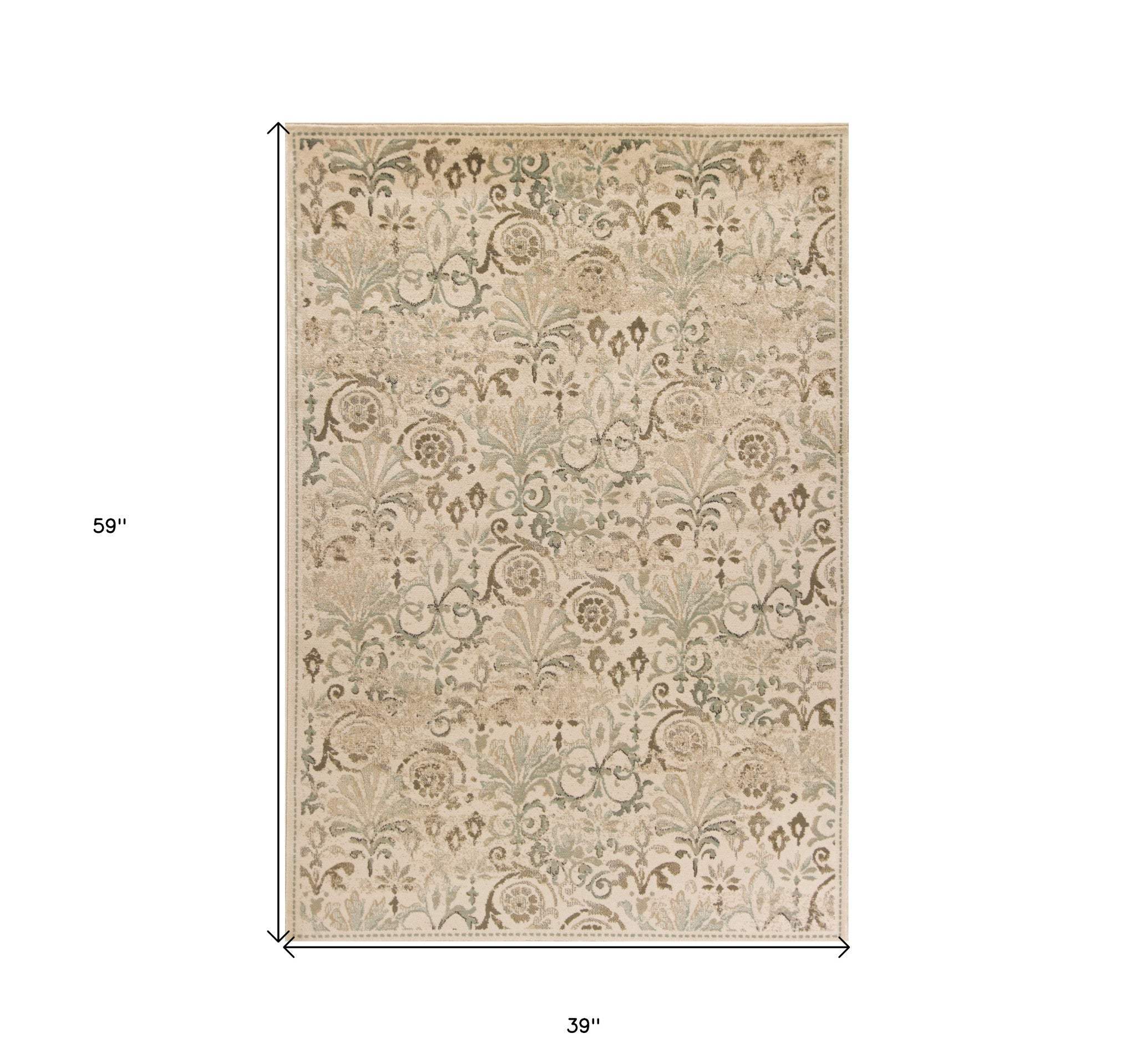 3' X 5' Ivory Area Rug - Image 3