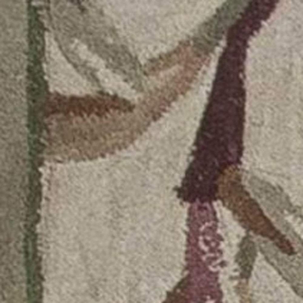 3' X 5' Ivory Bamboo Bordered Wool Indoor Area Rug - Image 4