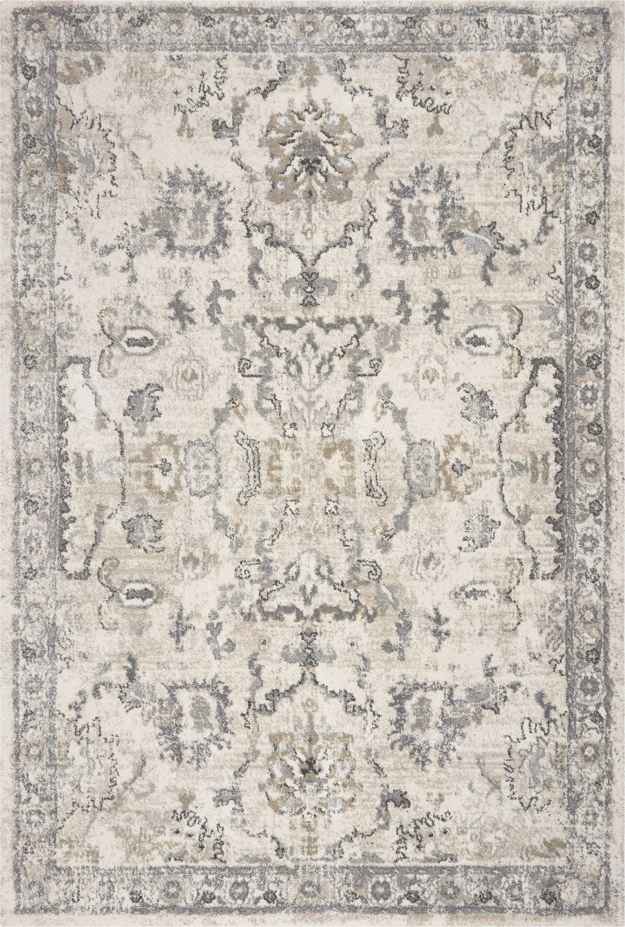 3' X 5' Ivory Floral Distressed Area Rug - Image 2