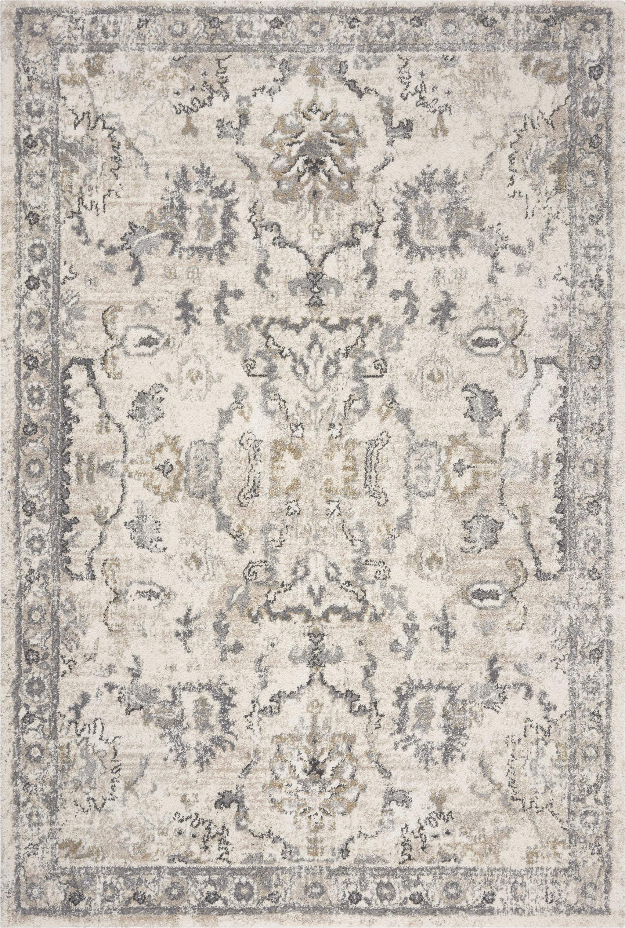 3' X 5' Ivory Floral Distressed Area Rug - Image 5