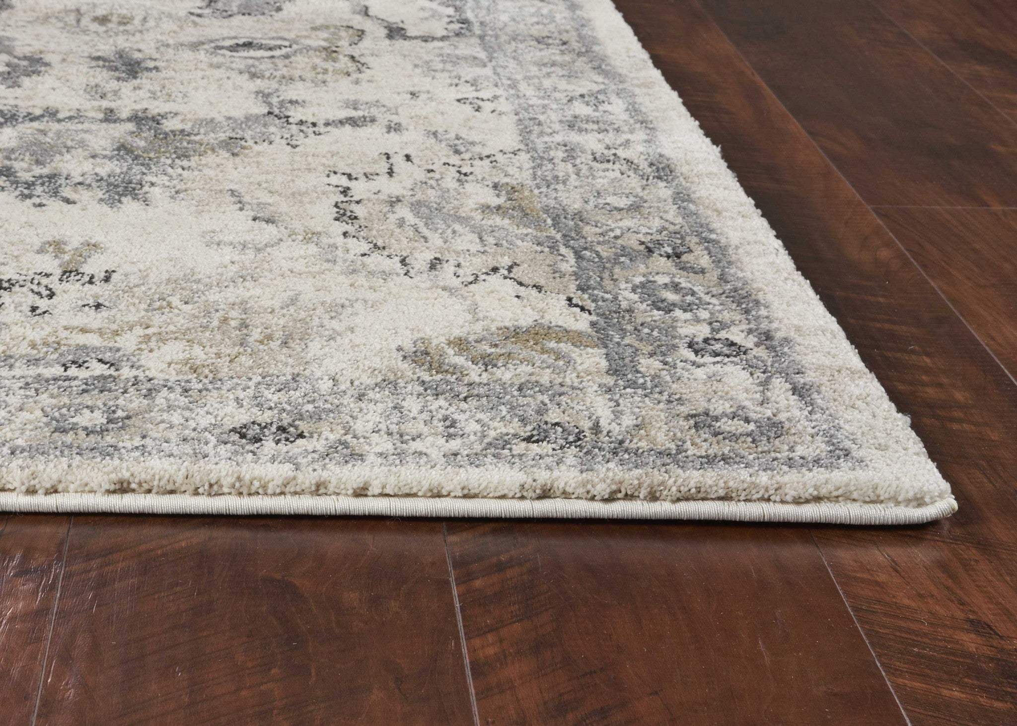 3' X 5' Ivory Floral Distressed Area Rug - Image 6