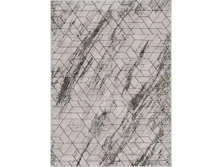 3' X 5' Ivory Geometric Pattern Area Rug - Image 2