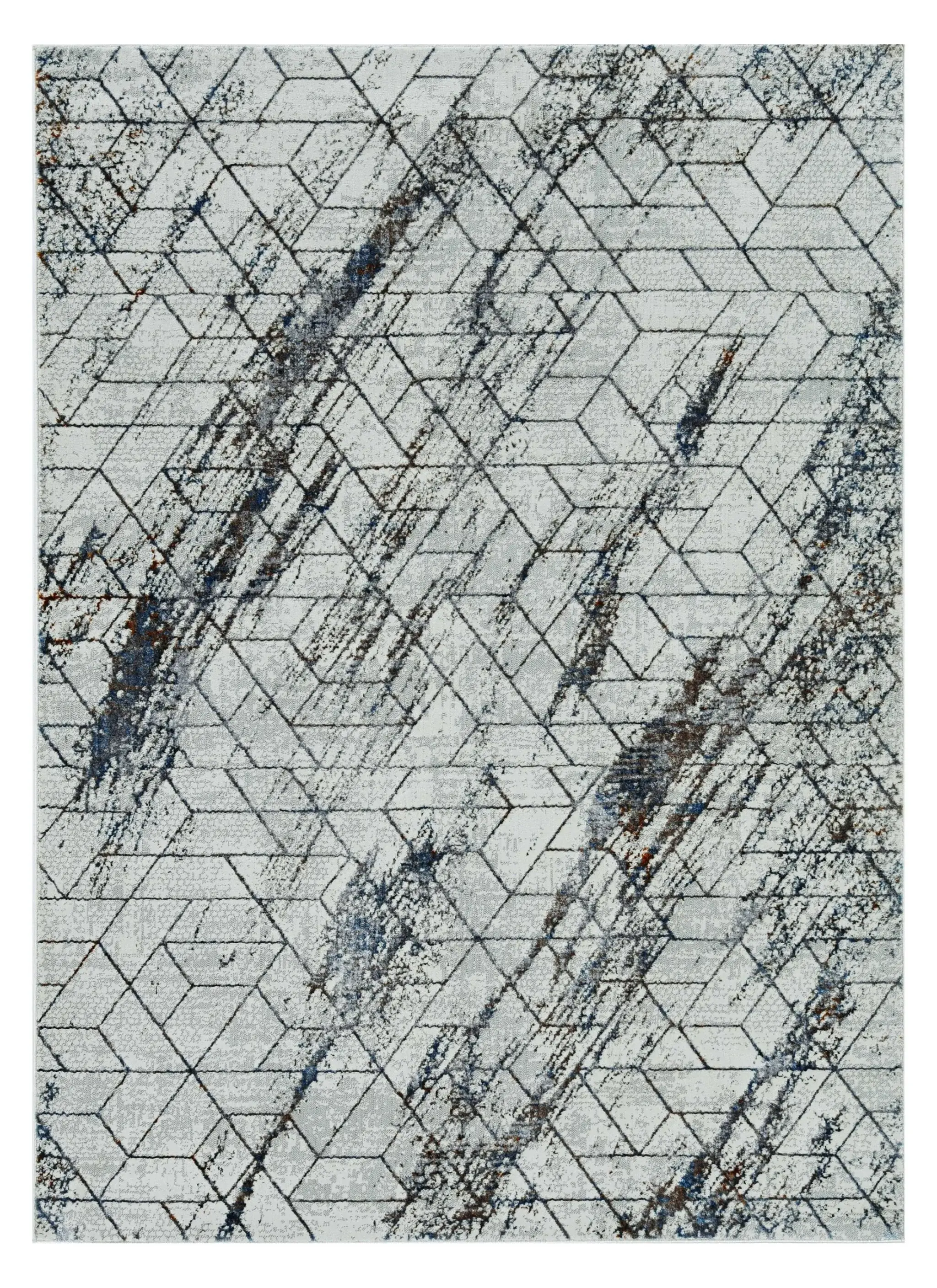 3' X 5' Ivory Geometric Pattern Area Rug - Image 4