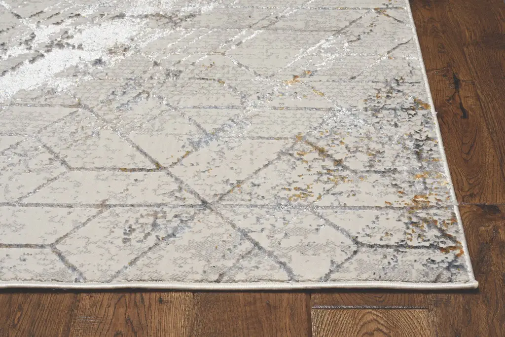 3' X 5' Ivory Geometric Pattern Area Rug - Image 6