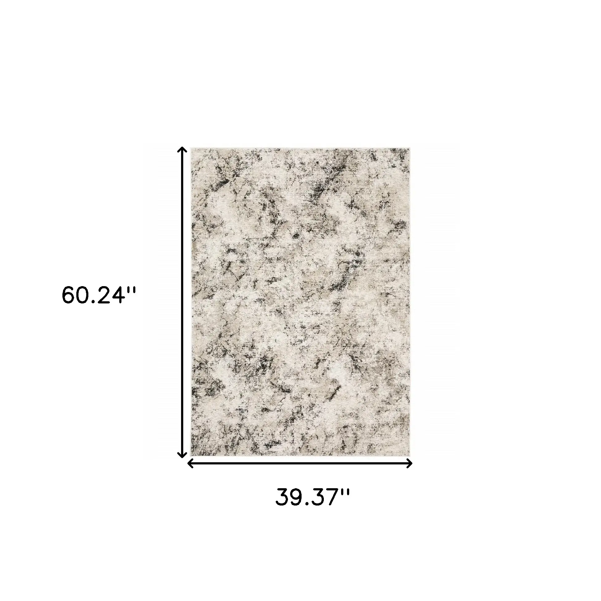 3' X 5' Ivory Grey Black Beige And Tan Abstract Power Loom Stain Resistant Area Rug - Image 3