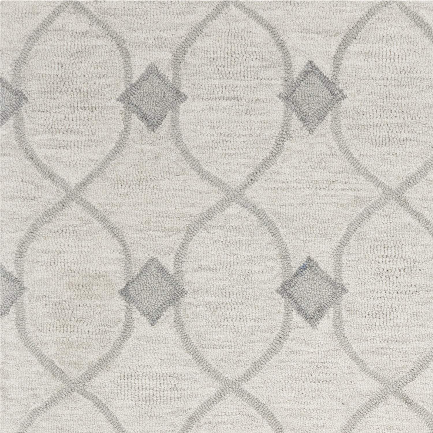 3' X 5' Ivory Hand Tufted Ogee Indoor Area Rug - Image 2