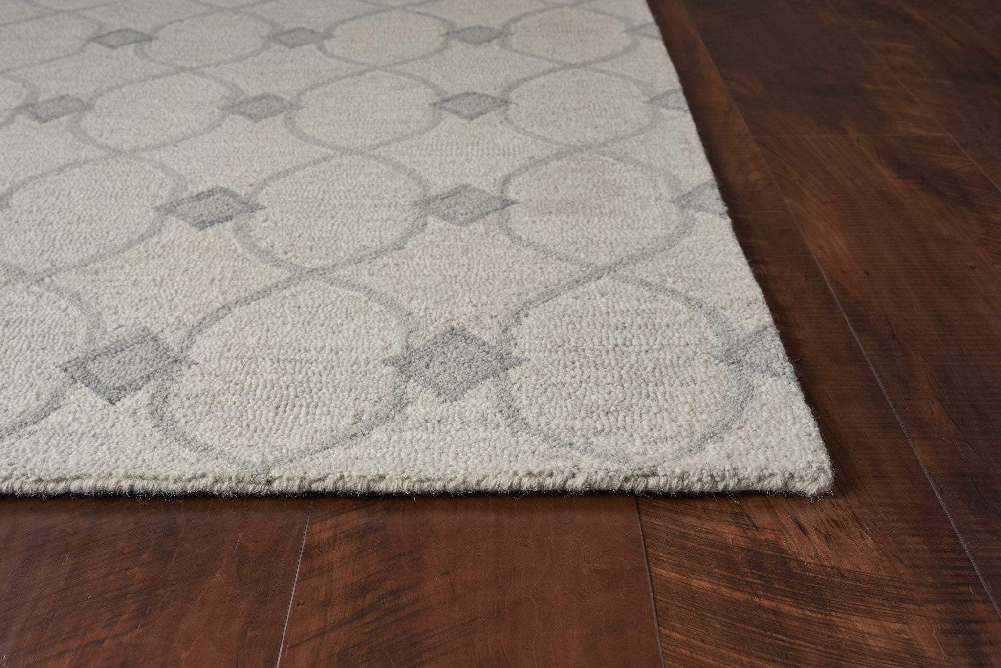 3' X 5' Ivory Hand Tufted Ogee Indoor Area Rug - Image 5
