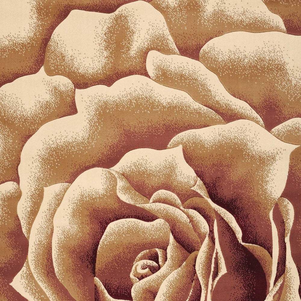 3' X 5' Ivory Machine Woven Hand Carved Oversized Floral Indoor Area Rug - Image 4