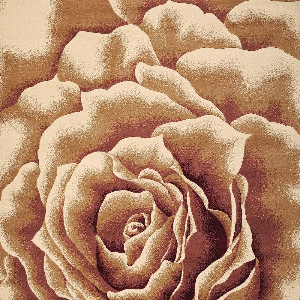 3' X 5' Ivory Machine Woven Hand Carved Oversized Floral Indoor Area Rug - Image 5
