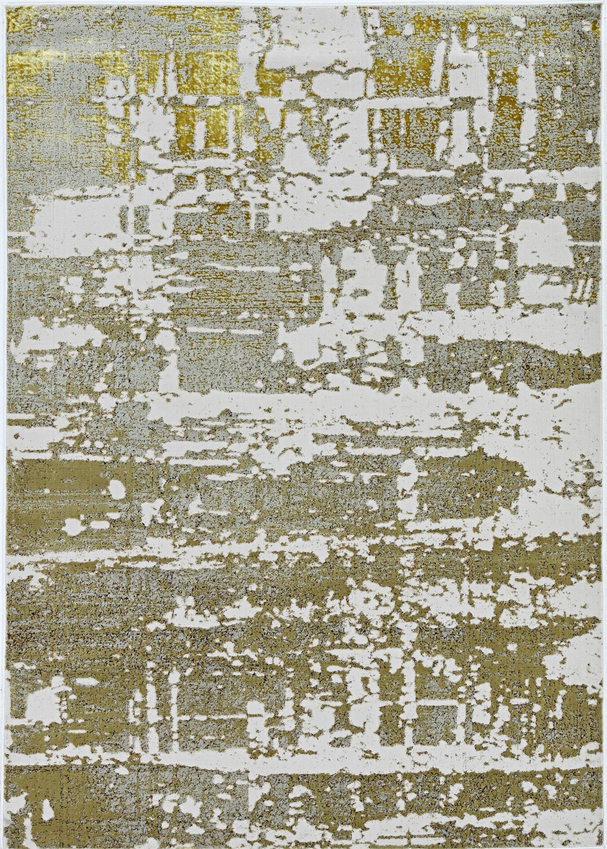3' X 5' Ivory Or Gold Abstract Area Rug - Image 4