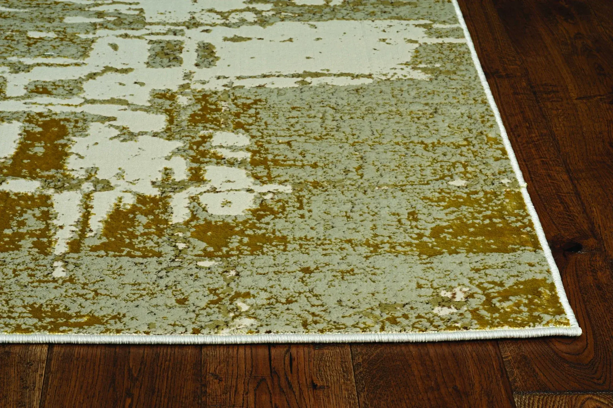 3' X 5' Ivory Or Gold Abstract Area Rug - Image 5