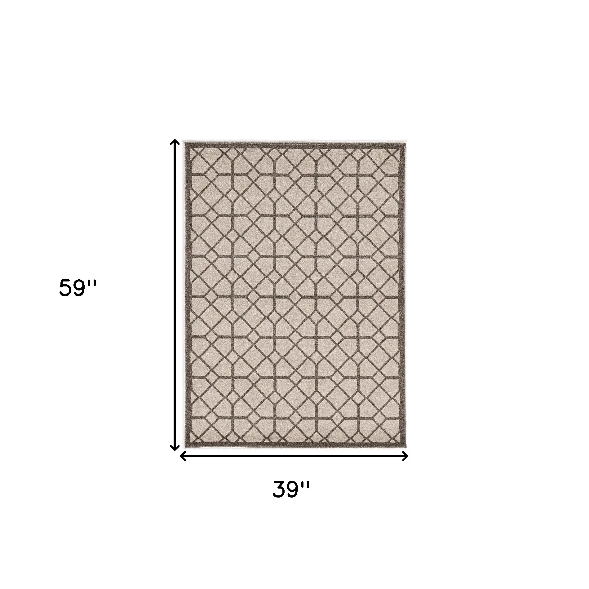 3' X 5' Ivory Or Grey Polypropylene Rug - Image 5