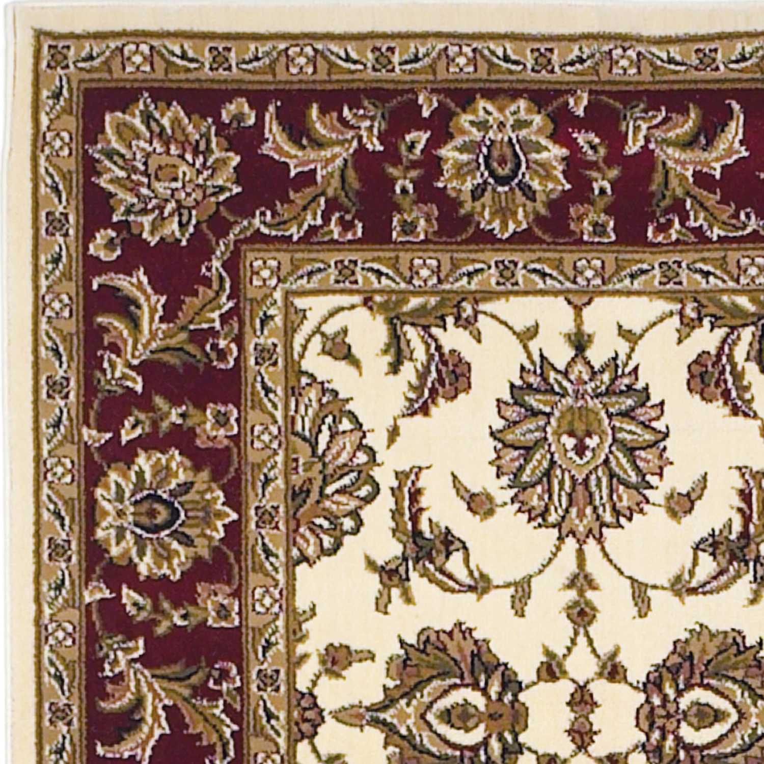 3' X 5' Ivory Red Machine Woven Floral Traditional Indoor Area Rug - Image 2