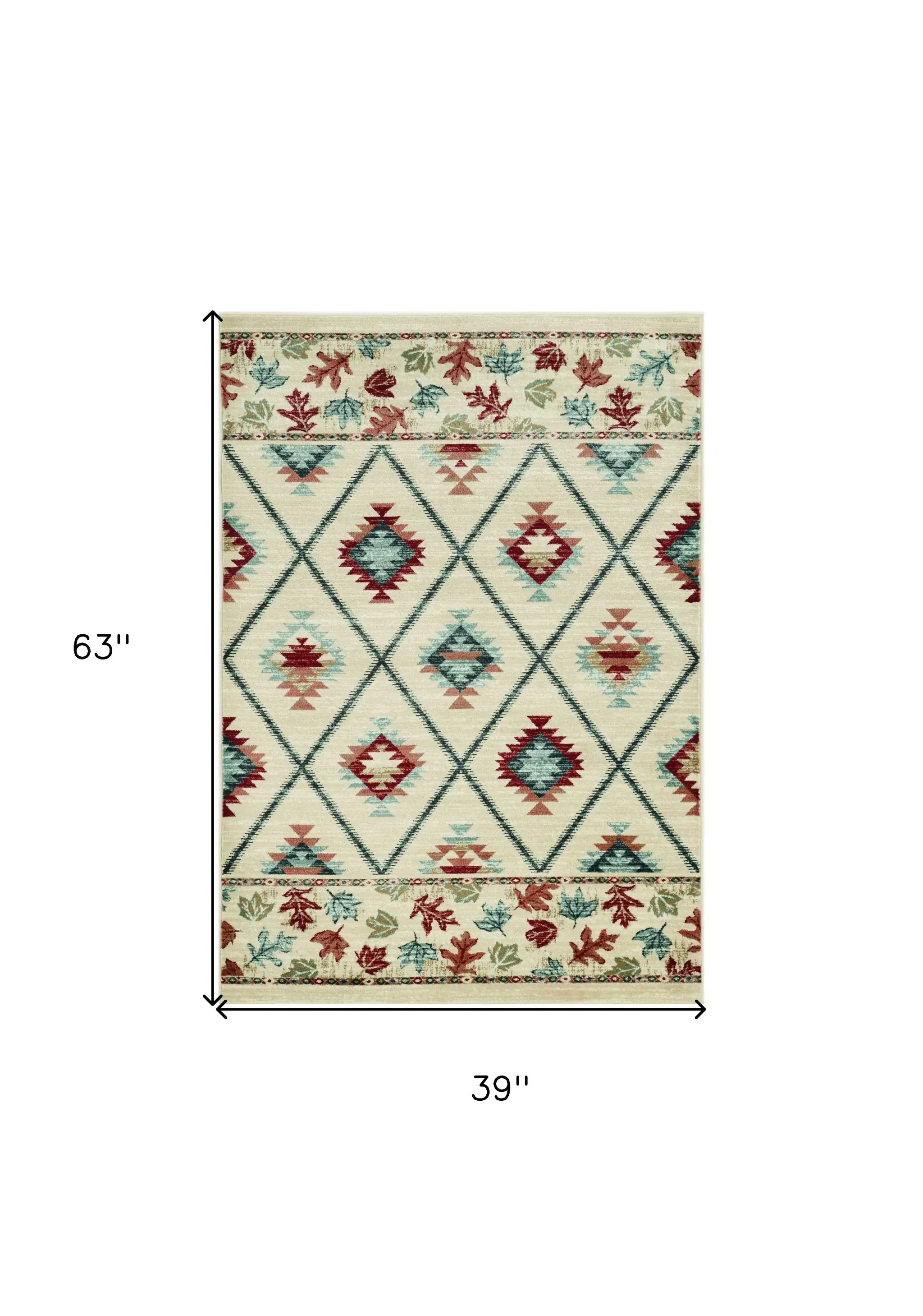 3' X 5' Ivory Southwestern Area Rug - Image 3