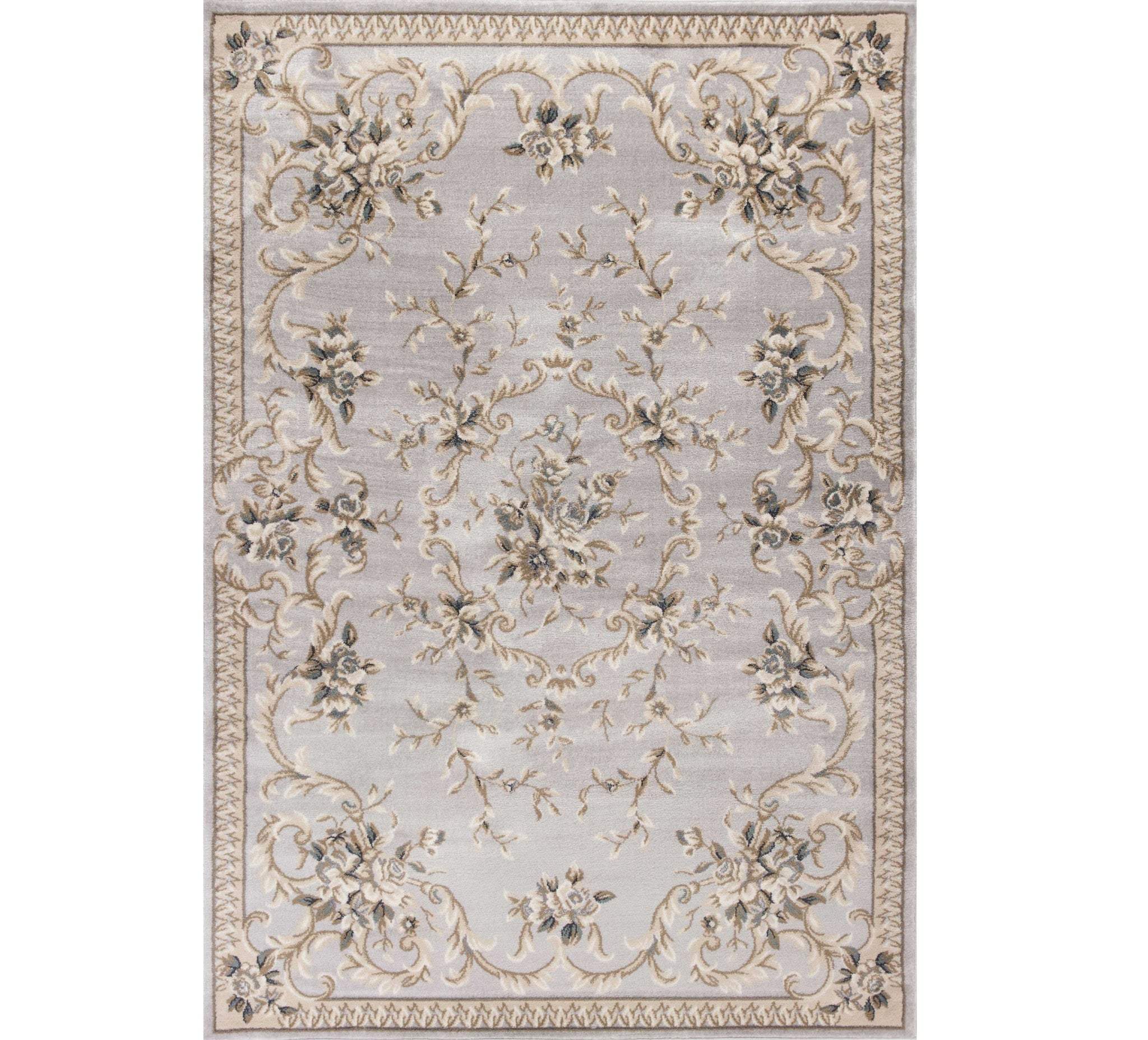 3' X 5' Light Gray Floral Area Rug - Image 2