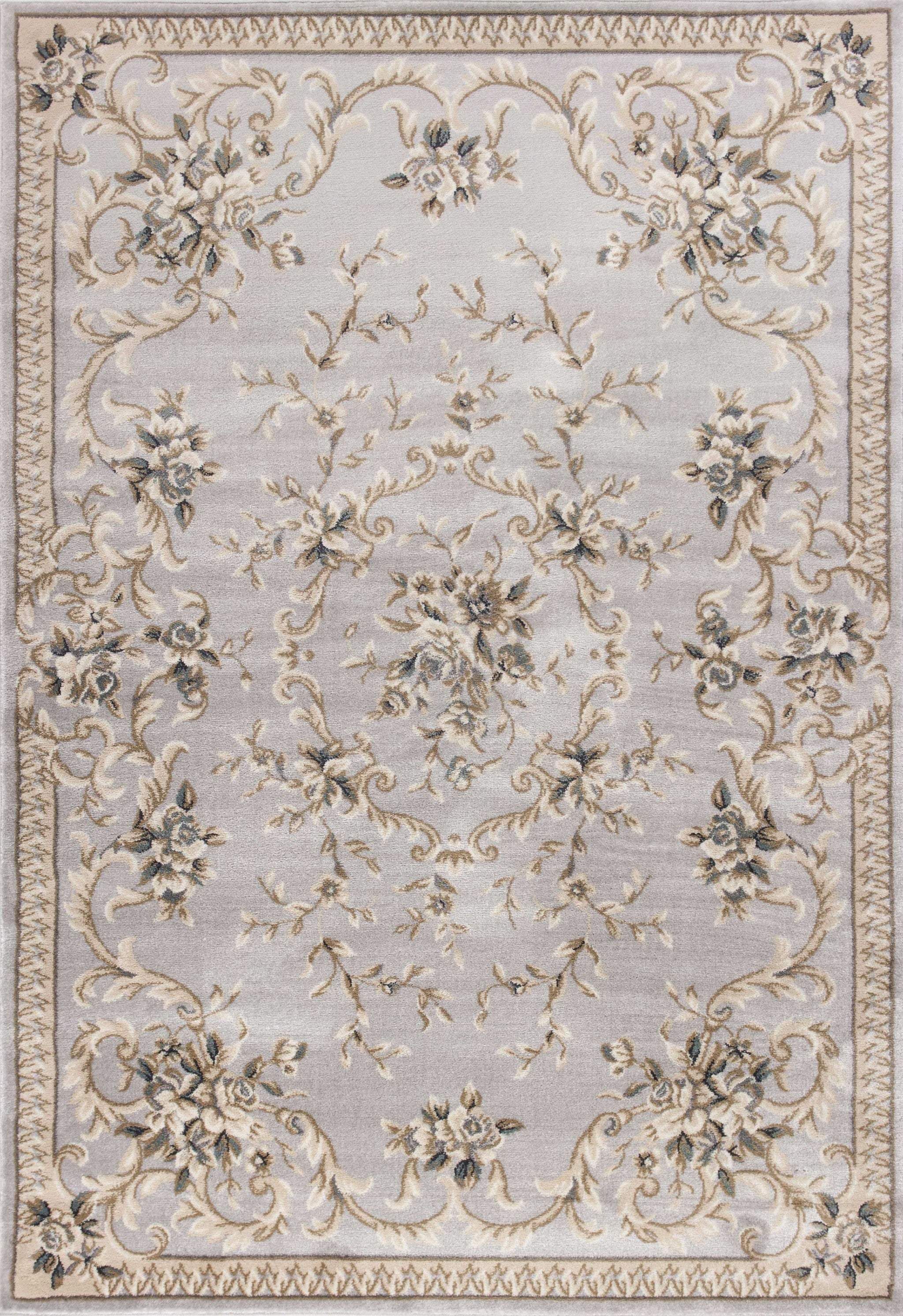 3' X 5' Light Gray Floral Area Rug - Image 4
