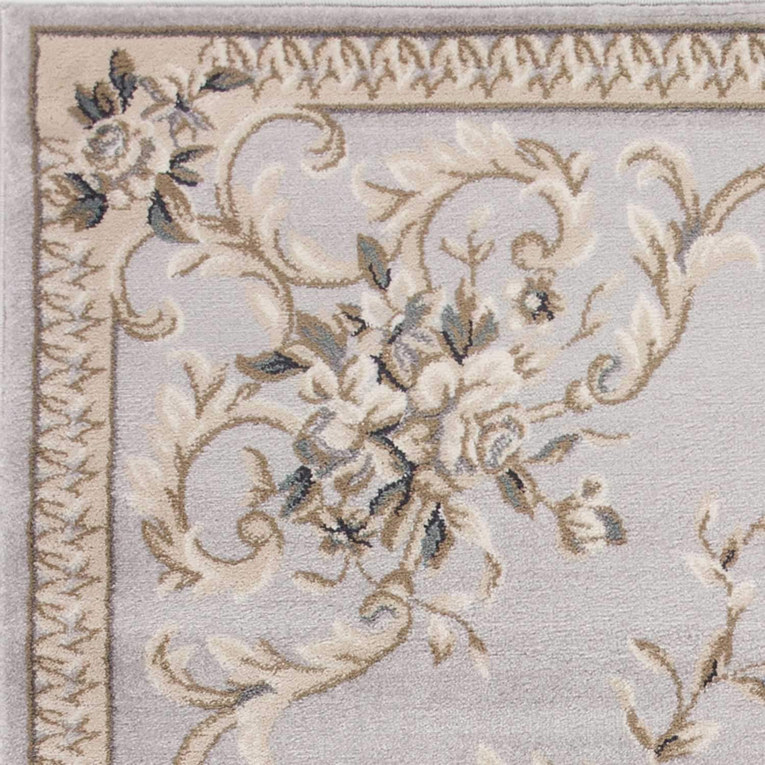 3' X 5' Light Gray Floral Area Rug - Image 5
