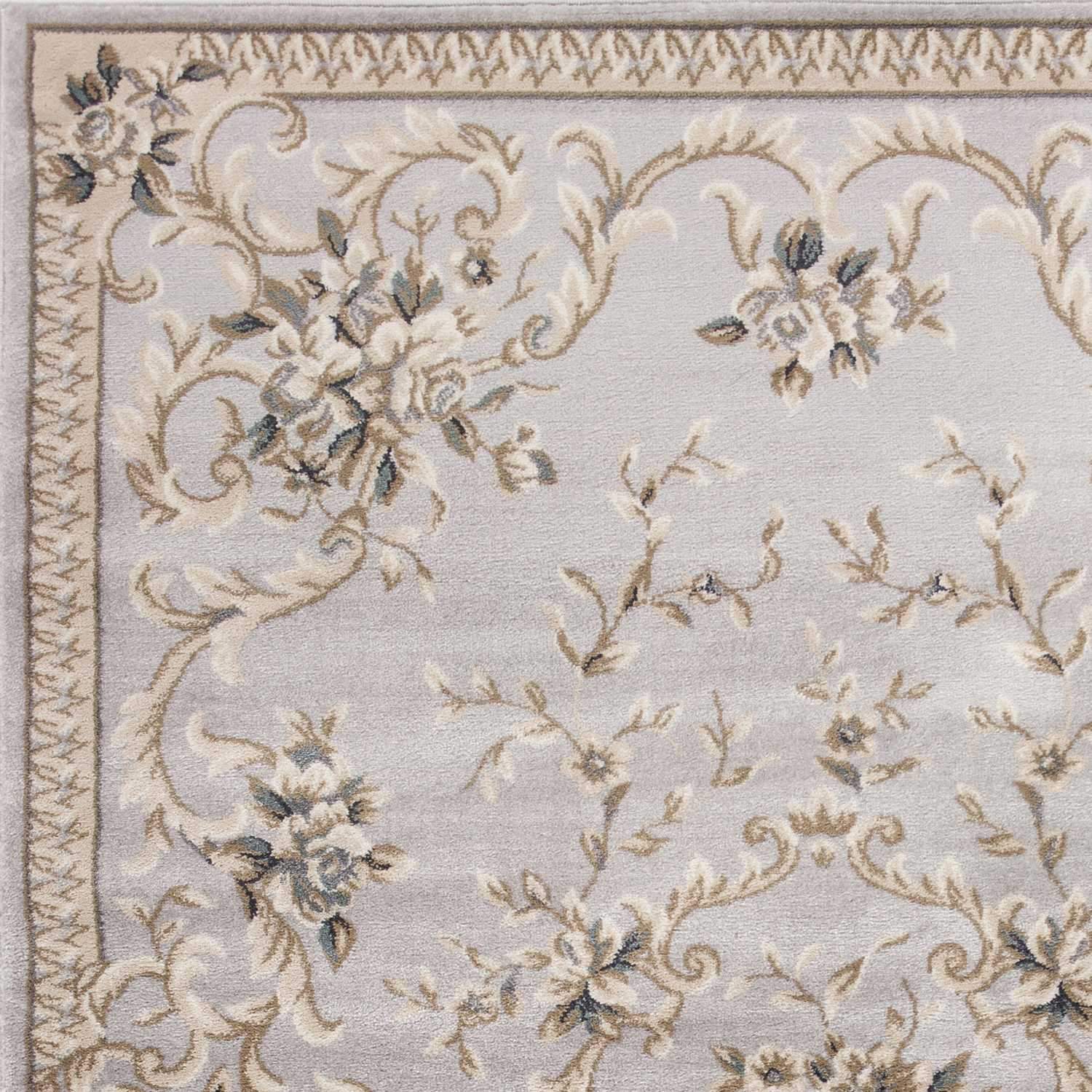 3' X 5' Light Gray Floral Area Rug - Image 6