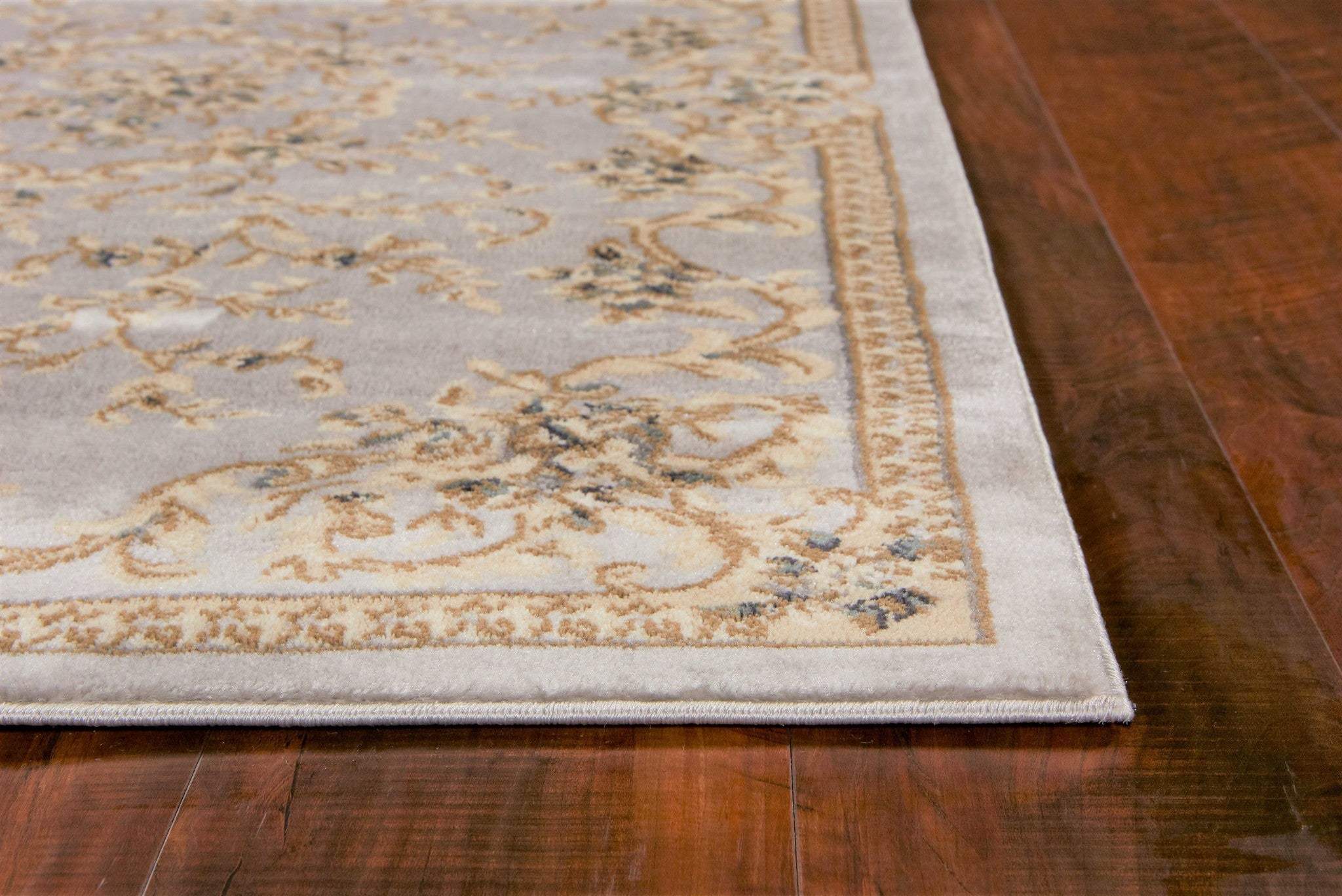 3' X 5' Light Gray Floral Area Rug - Image 8
