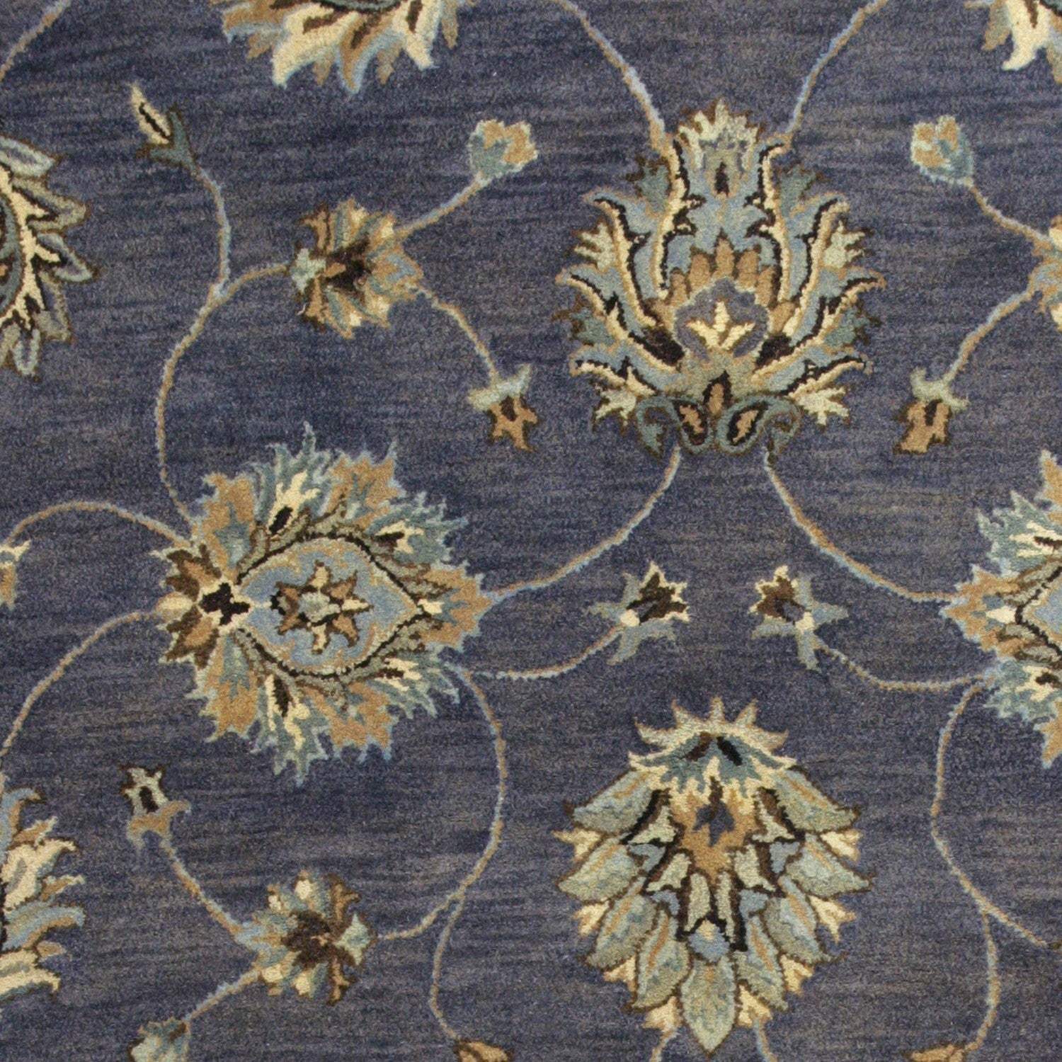 3' X 5' Midnight Floral Vines Wool Area Rug - Image 5