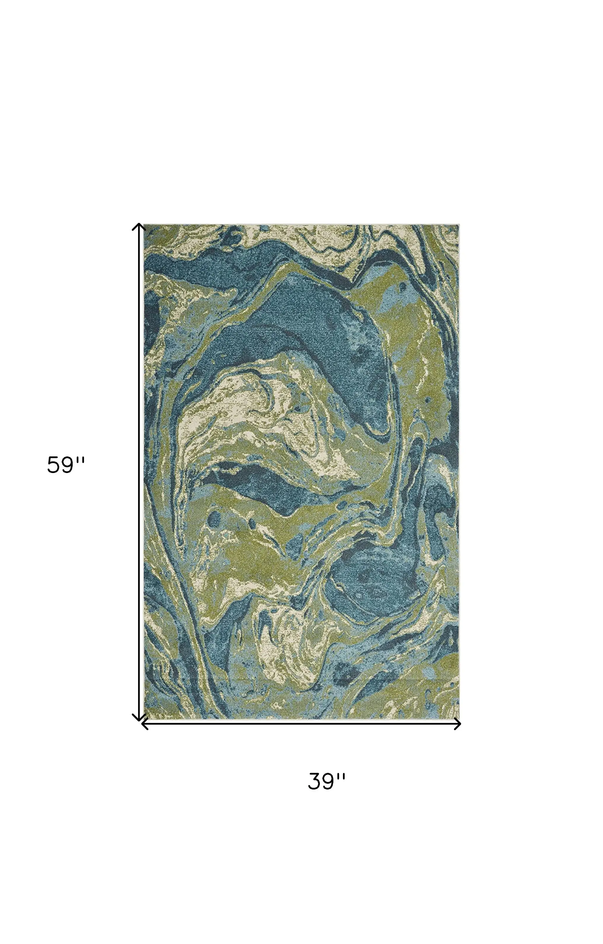 3' X 5' Multicoloured Abstract Shag Area Rug - Image 3