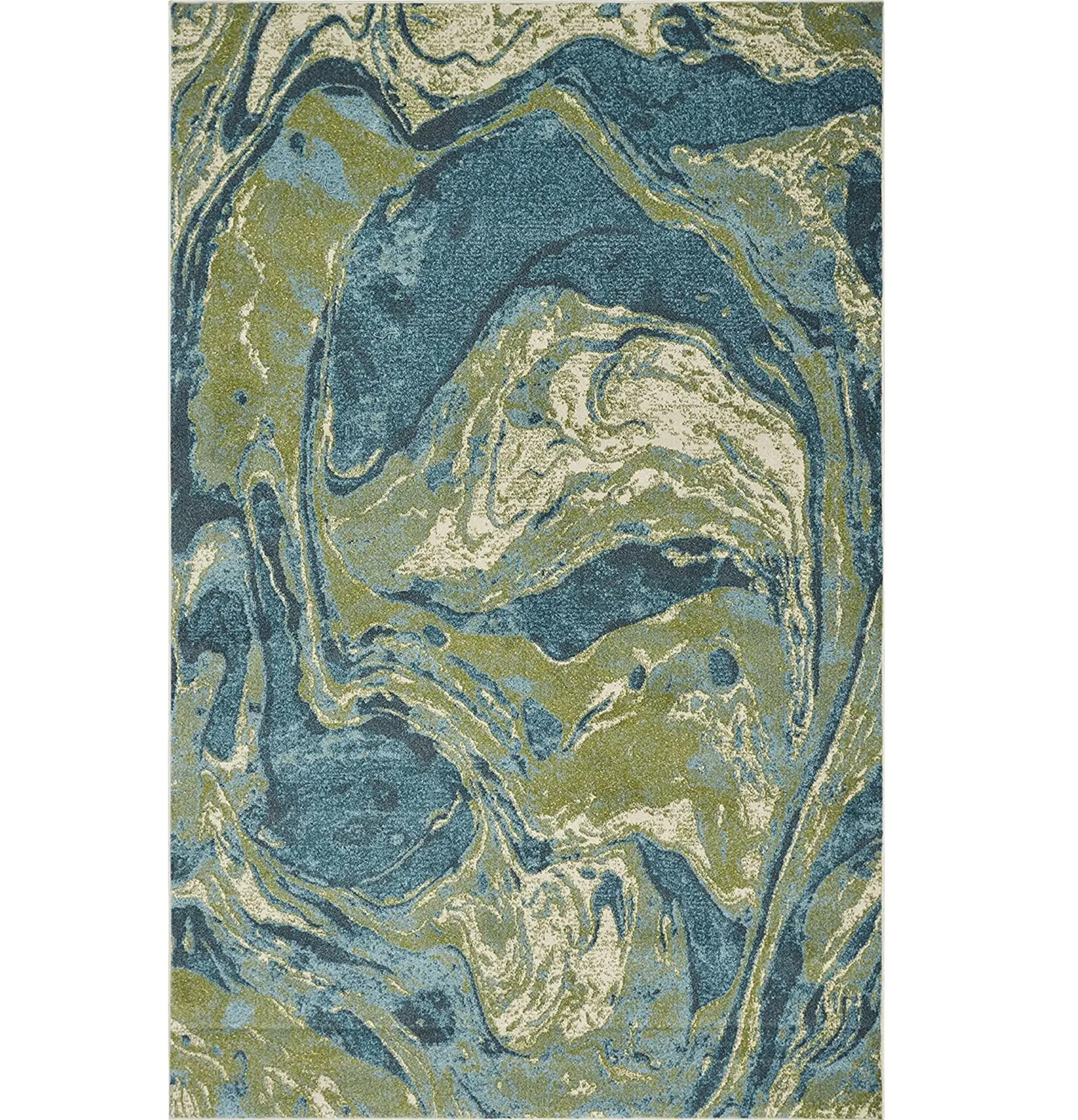 3' X 5' Multicoloured Abstract Shag Area Rug - Image 5