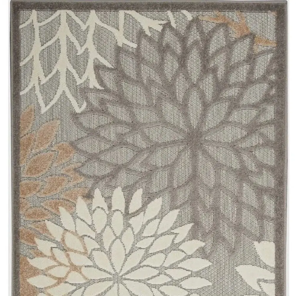 3' X 5' Natural Floral Non Skid Indoor Outdoor Area Rug - Image 3