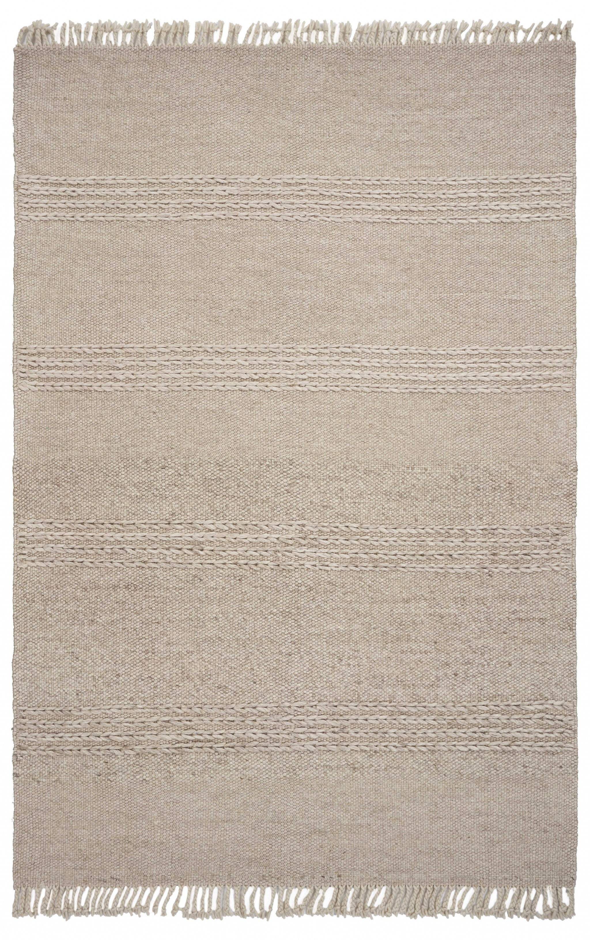 3' X 5' Natural Wool Hand Woven Area Rug - Image 2