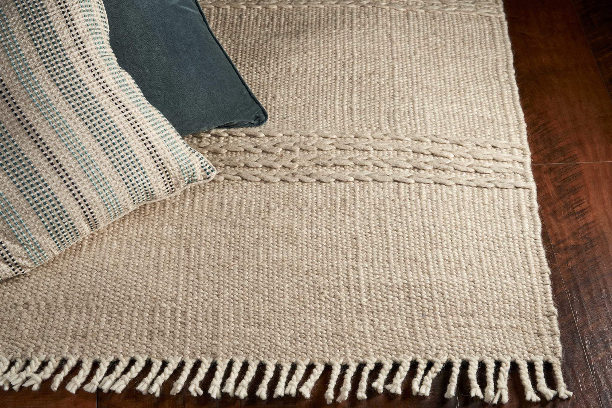 3' X 5' Natural Wool Hand Woven Area Rug - Image 4