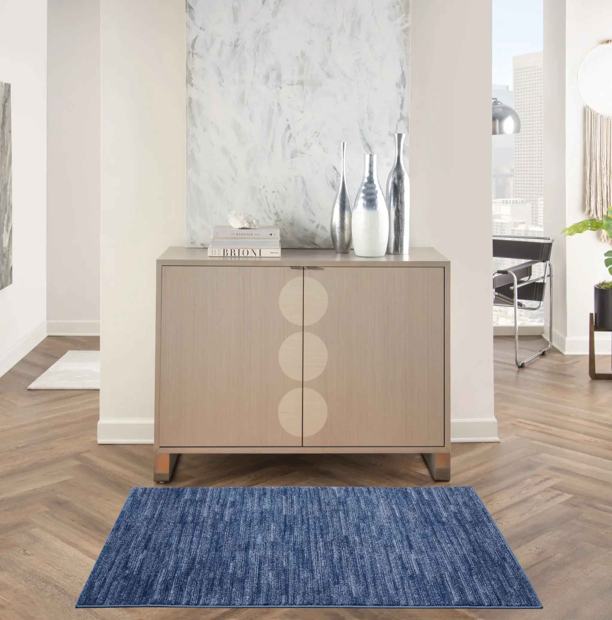 3' X 5' Navy Blue Non Skid Indoor Outdoor Area Rug - Image 4