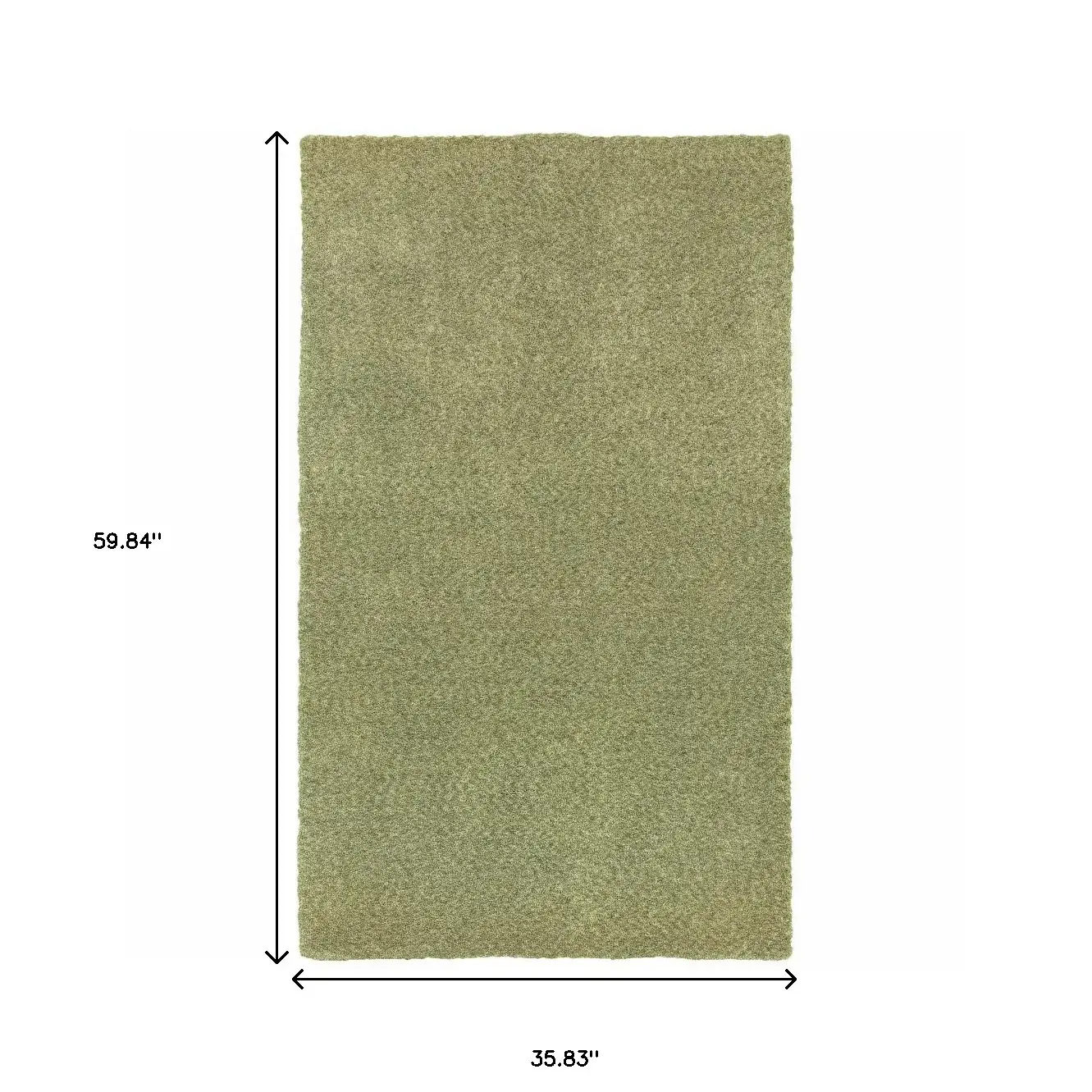 3' X 5' Olive Green Shag Tufted Handmade Stain Resistant Area Rug - Image 3