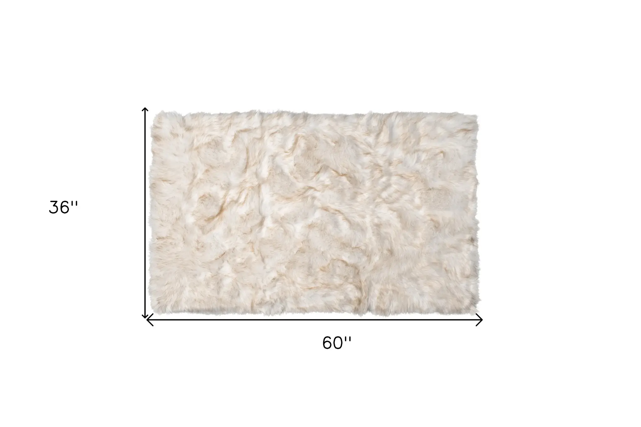 3' X 5' Ombre Tan Faux Fur Washable Non Skid Area Rug - Image 6