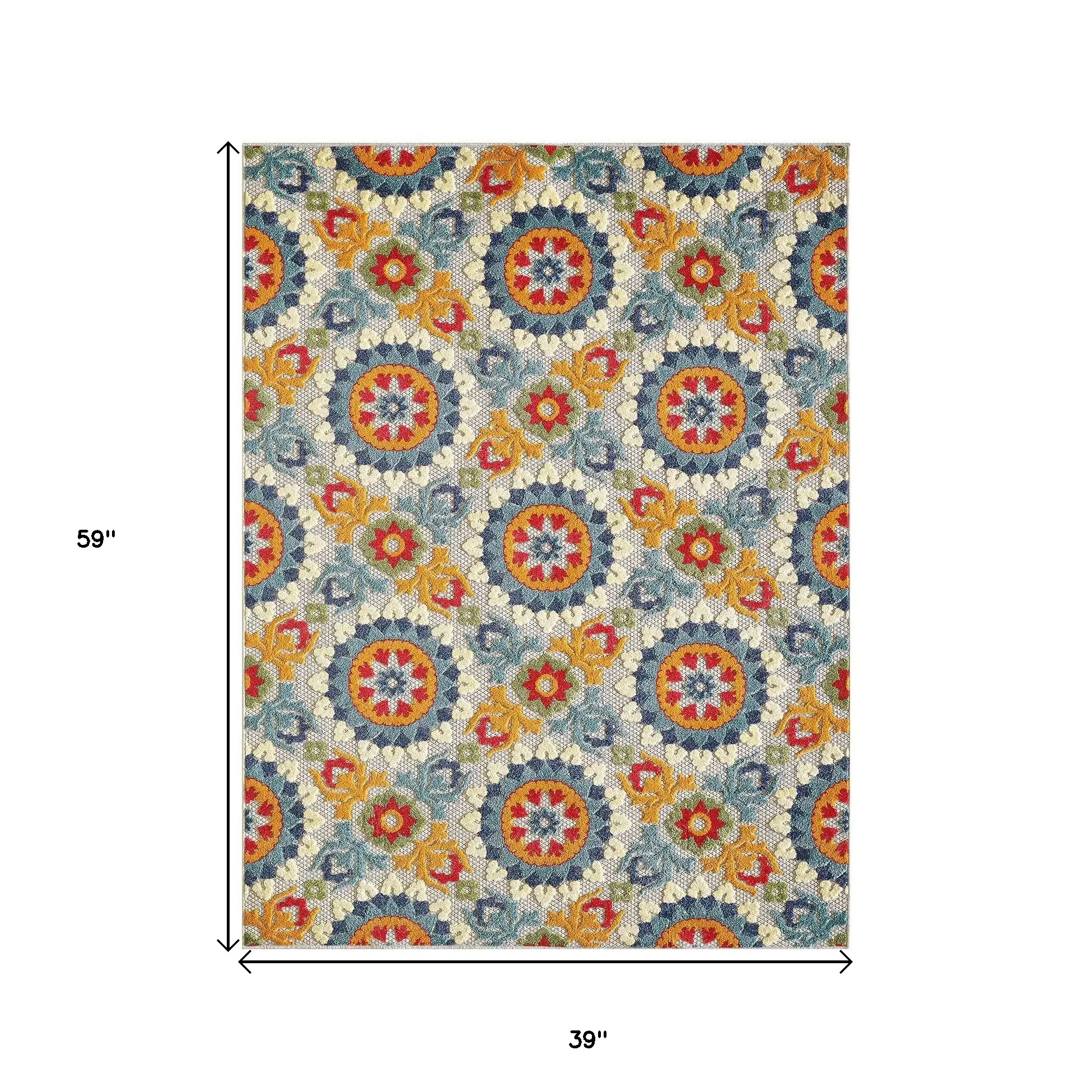 3' X 5' Orange And Ivory Moroccan Stain Resistant Indoor Outdoor Area Rug - Image 2