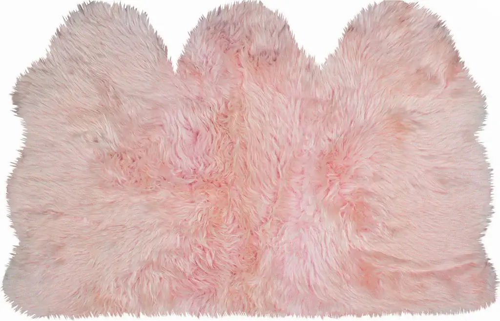 3' X 5' Pink Natural Sheepskin Area Rug - Image 2
