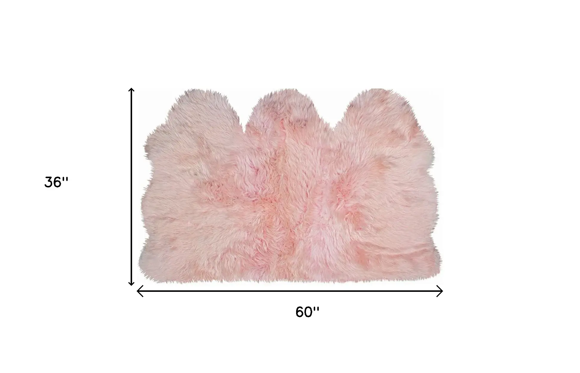 3' X 5' Pink Natural Sheepskin Area Rug - Image 3