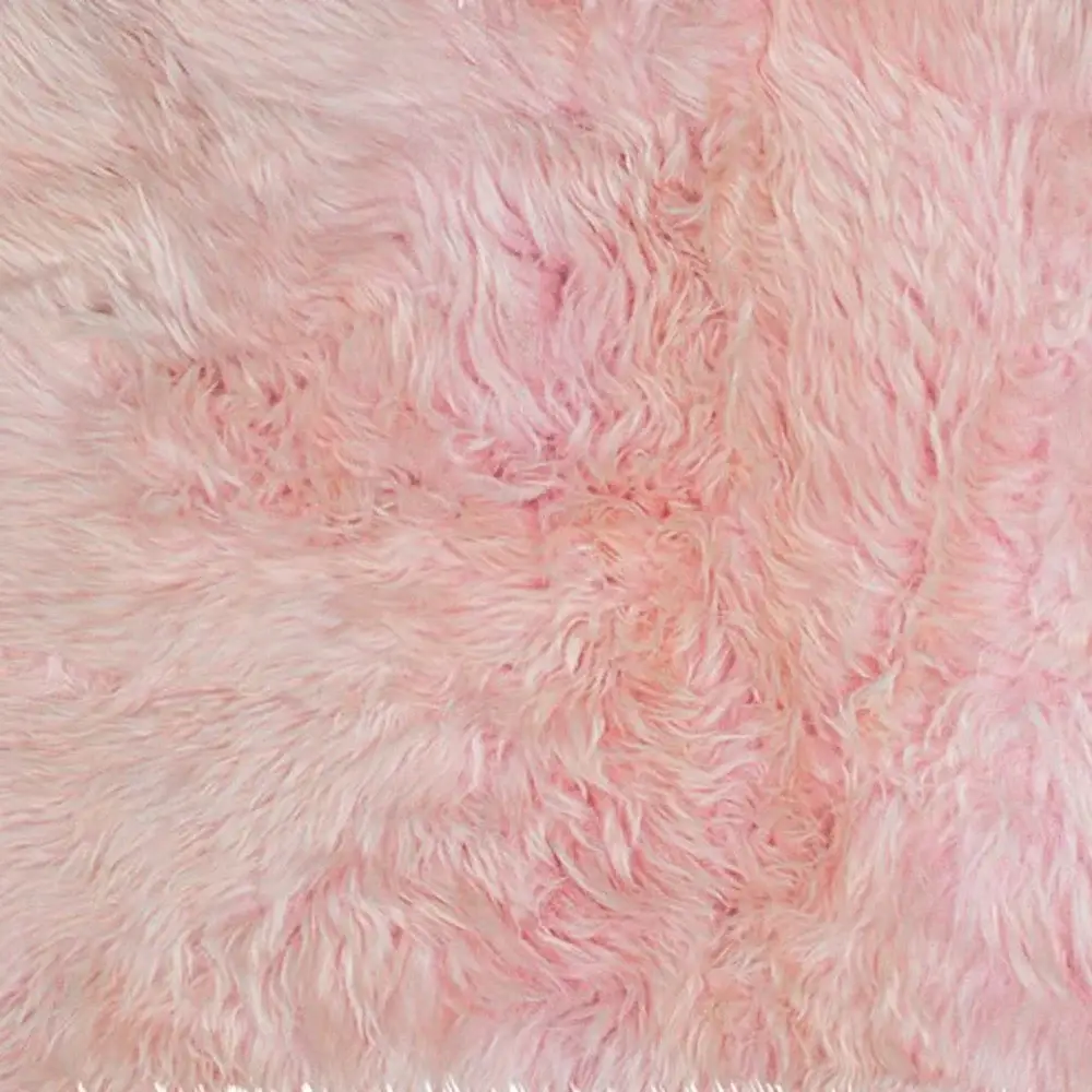 3' X 5' Pink Natural Sheepskin Area Rug - Image 4